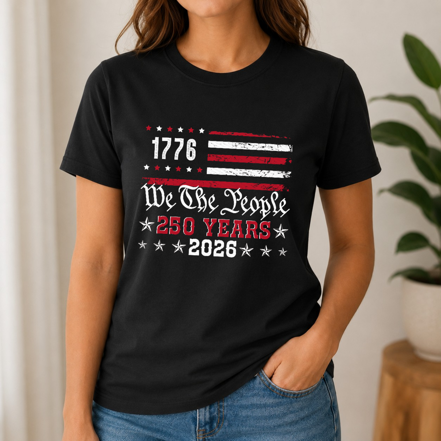 We The People Flag Tee — 4th Of July 250th Anniversary