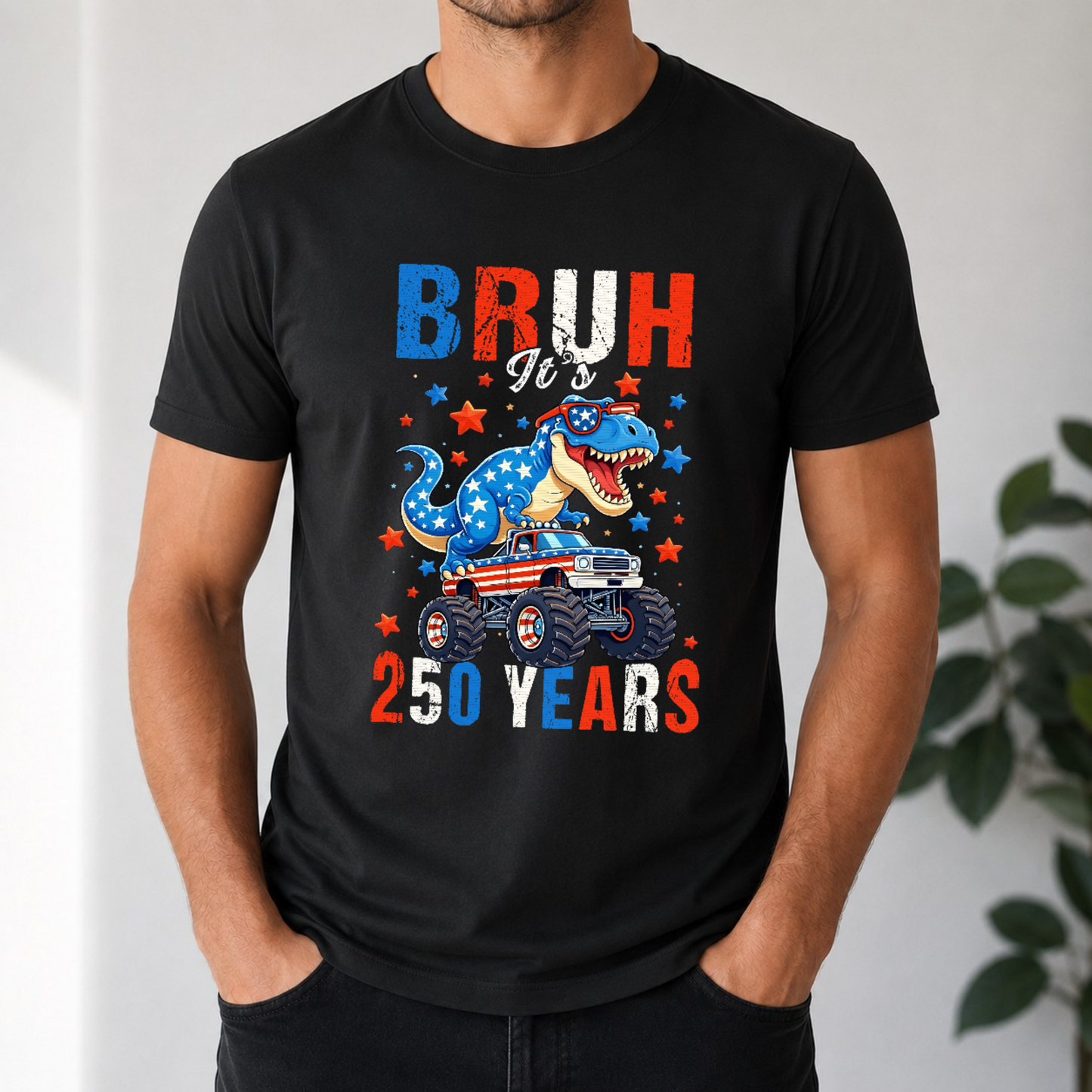 Dinosaur Bruh Kids Tee — 4th Of July 250 Years Anniversary
